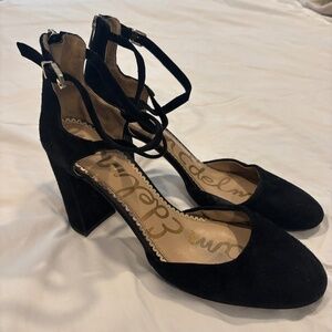 Sam Edelman Black Suede Block Heel - 9.5